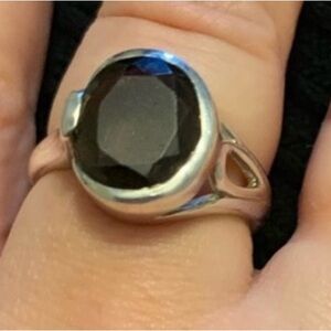 Sterling Silver and Smoky Quartz Ring Sz7